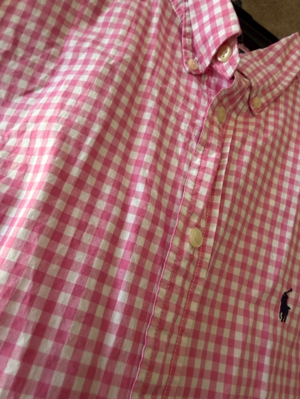 Polo by Ralph Lauren Pink Gingham Short-Sleeve Button-Down - Picture 6 of 6